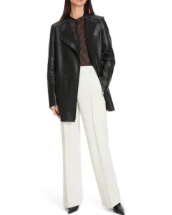 Marc Cain Leather Hip Length Jacket