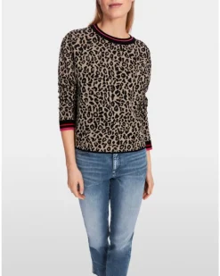 Marc Cain Leopard Print Mix Pullover
