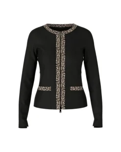 Marc Cain Leopard Trim Zip Jacket