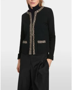 Marc Cain Leopard Trim Zip Jacket