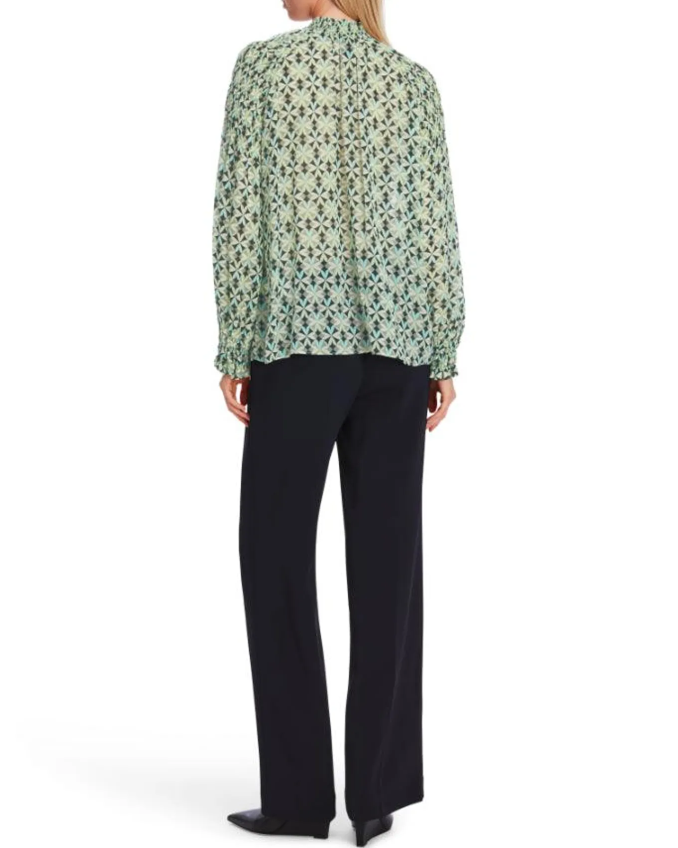 Marc Cain Malachite Print Smocked Blouse