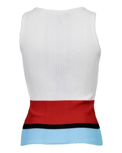 Marc Cain Ribbed Knit Non Wool Colorblock Shell