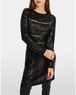 Marc Cain Sequin-Mesh Cut Outs Dress