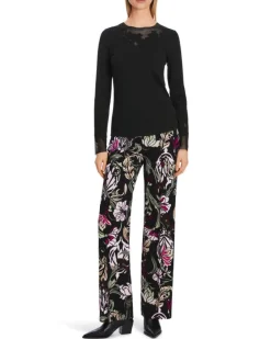 Marc Cain Sheer Embroidered Details Top