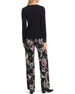 Marc Cain Sheer Embroidered Details Top