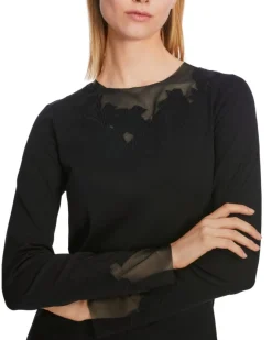 Marc Cain Sheer Embroidered Details Top