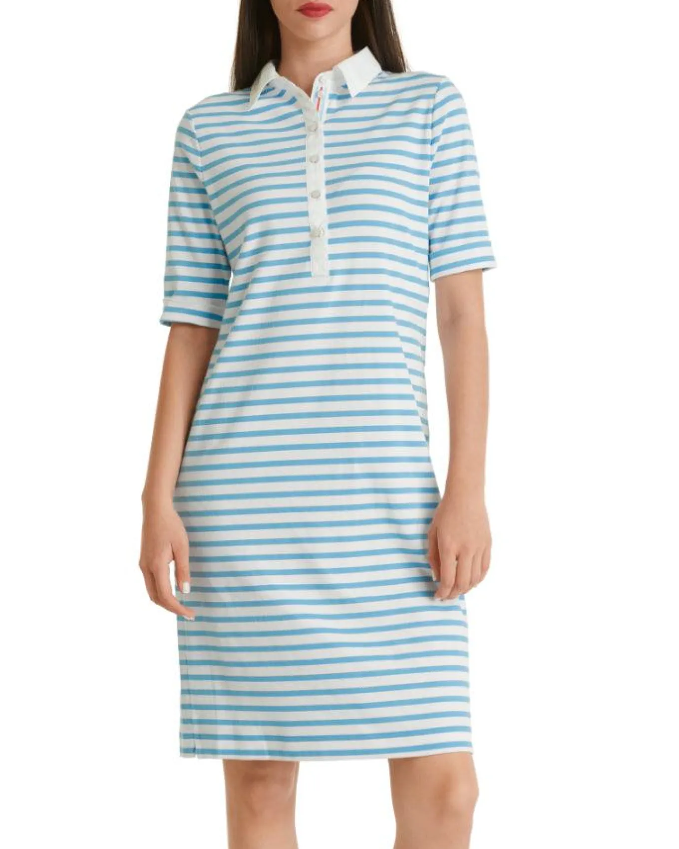 Marc Cain Striped Polo Dress