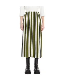 Max Mara Editta Pleated Stripe Knit Skirt