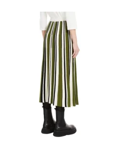 Max Mara Editta Pleated Stripe Knit Skirt