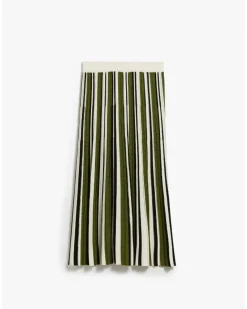 Max Mara Editta Pleated Stripe Knit Skirt
