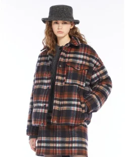 Max Mara Weekend Dover Check Flannel Down Jacket
