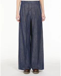 Max Mara Weekend Fuxia Pleated Denim Pant