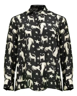 Max Mara Weekend Tabella Print Silk Blouse