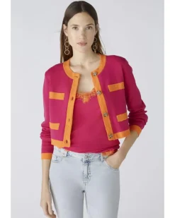 Oui Contrast Trim Cardigan