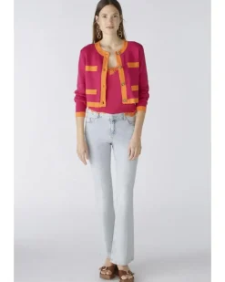 Oui Contrast Trim Cardigan