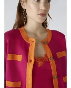 Oui Contrast Trim Cardigan