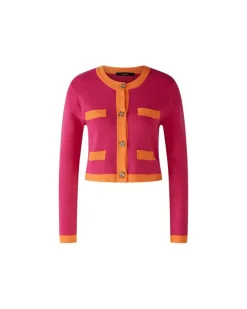 Oui Contrast Trim Cardigan