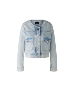 Oui Crew Neck Denim Jacket
