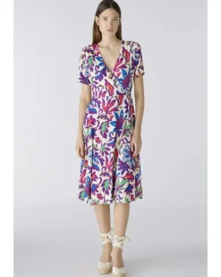 Oui Floral Wrap Style Dress