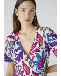 Oui Floral Wrap Style Dress