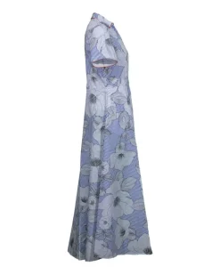 Purotatto Flowers Pinstripe Dress