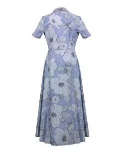 Purotatto Flowers Pinstripe Dress