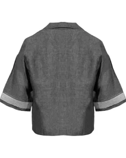 Purotatto Linen Sparkle Sleeve Shirt