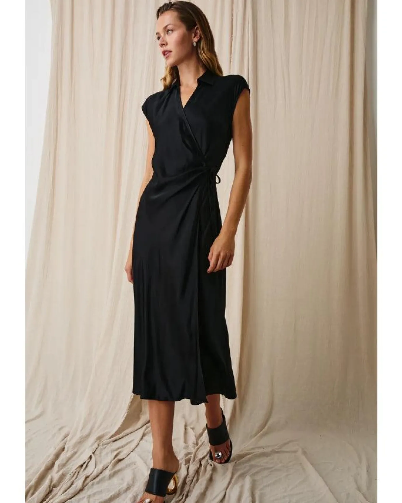 Rails Alai Satin Wrap Dress