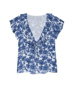 Rails Carmine Chambray Floral Top