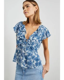 Rails Carmine Chambray Floral Top