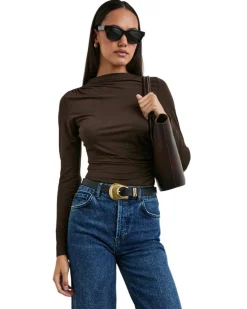 Rails Joelle Espresso Ruched Top