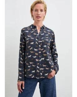 Rails Kate Silk Horses Print Shirt
