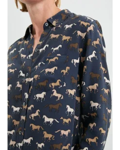 Rails Kate Silk Horses Print Shirt