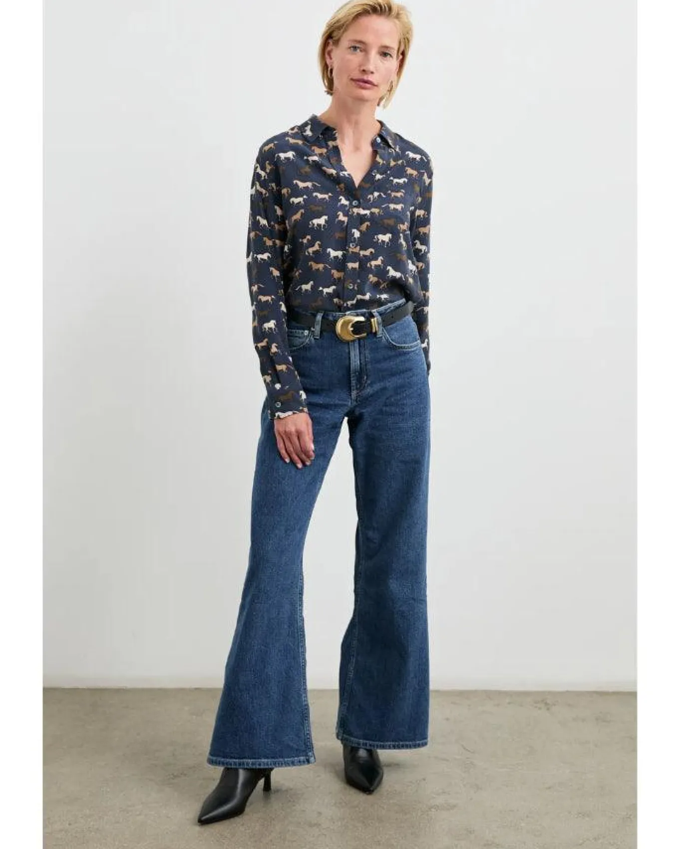 Rails Kate Silk Horses Print Shirt