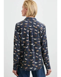 Rails Kate Silk Horses Print Shirt