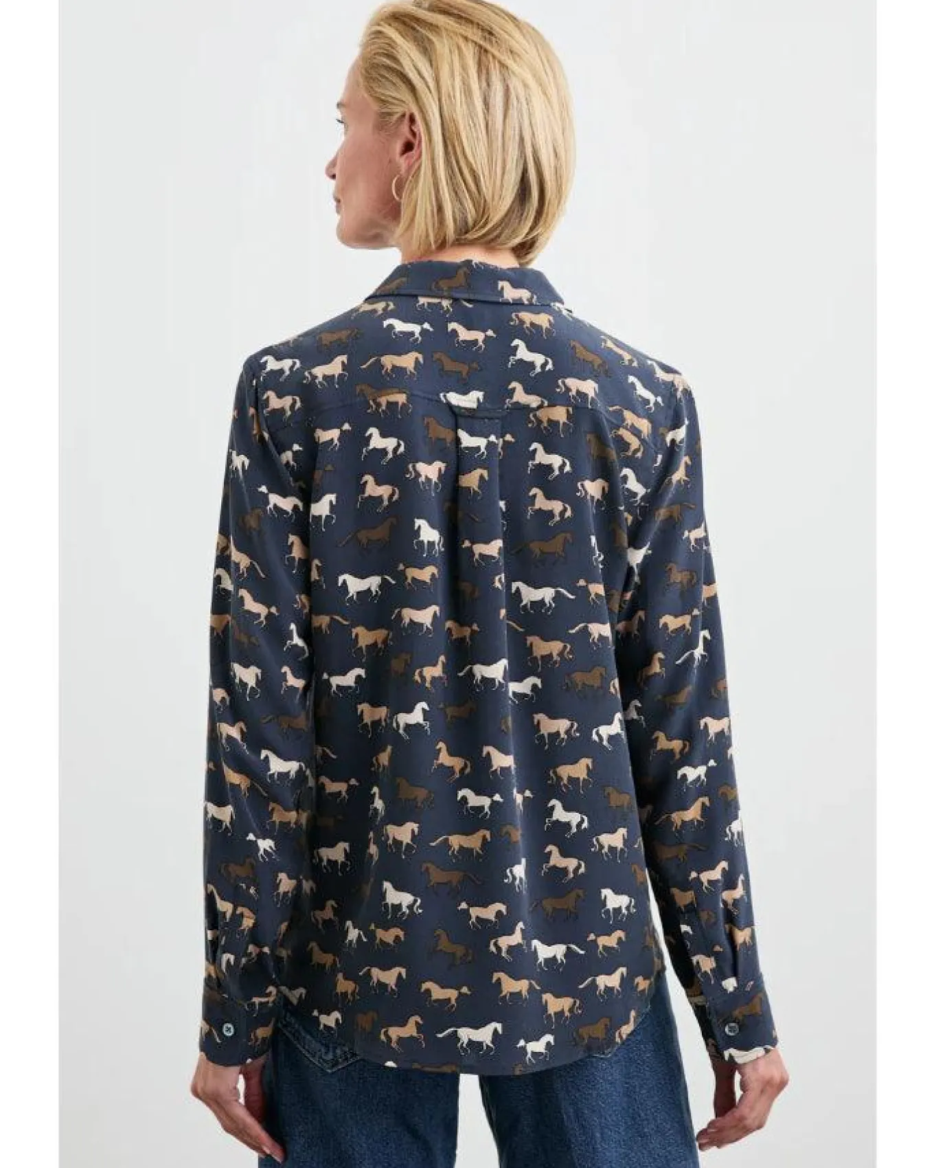 Rails Kate Silk Horses Print Shirt