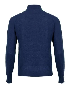 Repeat Mock Neck Cashmere Sweater Navy