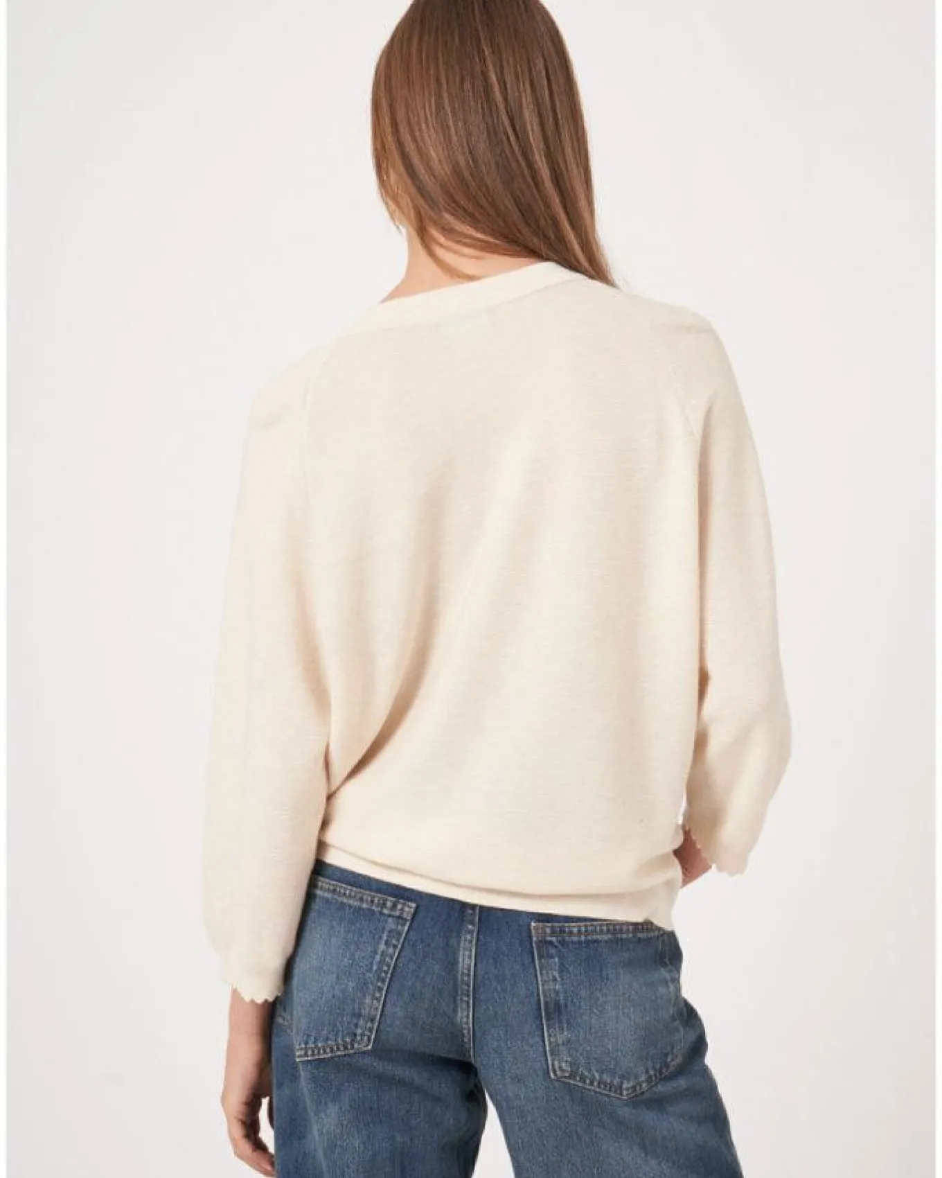 Scalloped Sleeve Hem Cardigan