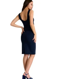 Shan Sofia 3D Pencil Skirt Navy