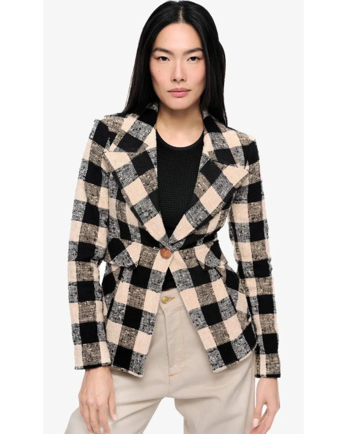 Smythe Cut-Away Check Blazer