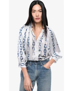 Smythe Gathered Chain link Print Blouse