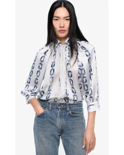 Smythe Gathered Chain link Print Blouse