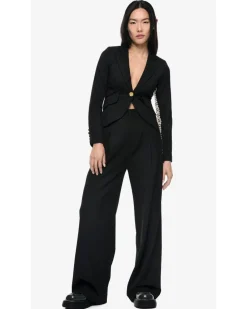 Smythe One Button Graphic Tuxedo Stripe Blazer