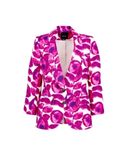 Smythe Shawl Collar Floral Blazer