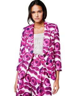 Smythe Shawl Collar Floral Blazer
