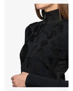 Sportalm Pattern Front Zip Split Neck Pullover