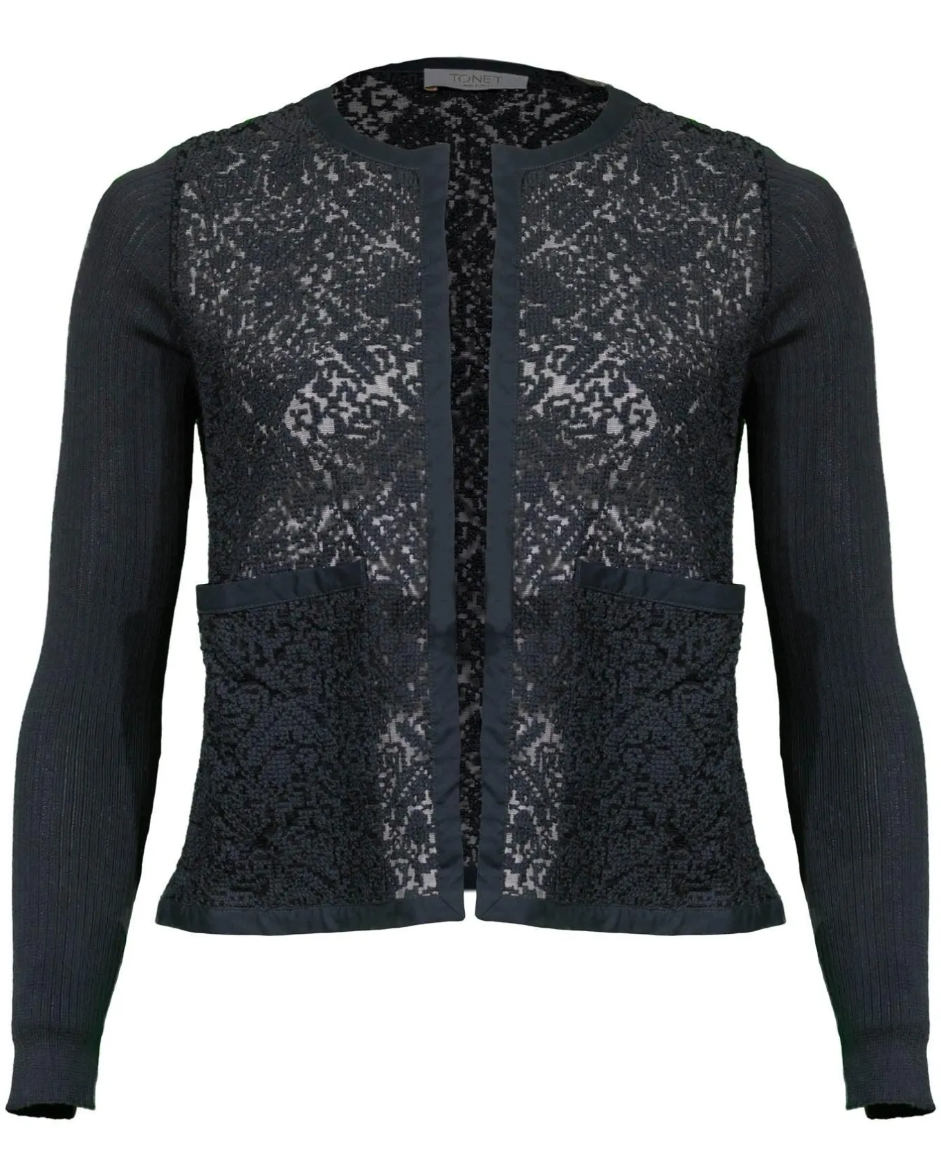 Tonet Embroidered Sheer Knit Cardigan