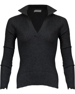 Tonet Rib Merino Polo Pullover