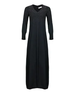 Tonet Sparkle V-Neck Knit Maxi Dress