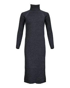 Tonet Two Ton Rib Knit Turtleneck Dress